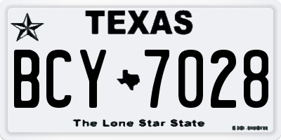 TX license plate BCY7028