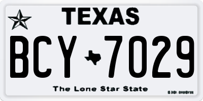 TX license plate BCY7029