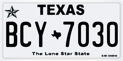 TX license plate BCY7030