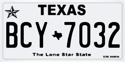 TX license plate BCY7032