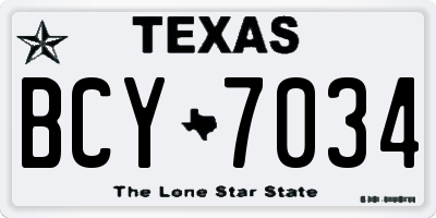 TX license plate BCY7034