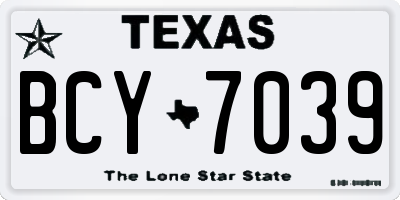 TX license plate BCY7039