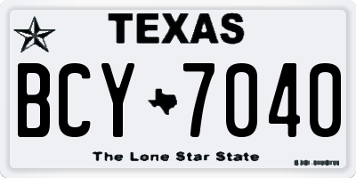TX license plate BCY7040