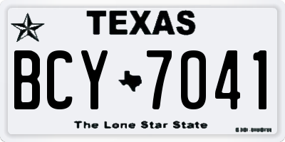 TX license plate BCY7041