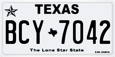 TX license plate BCY7042