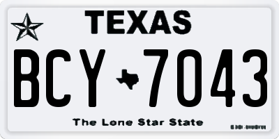 TX license plate BCY7043