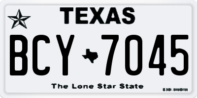 TX license plate BCY7045