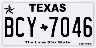 TX license plate BCY7046