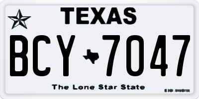 TX license plate BCY7047