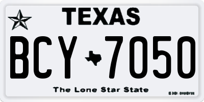 TX license plate BCY7050