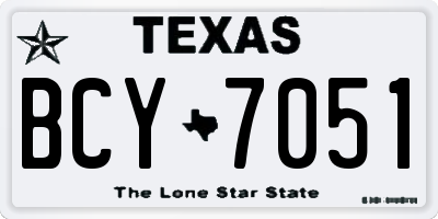 TX license plate BCY7051