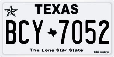 TX license plate BCY7052