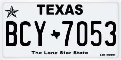 TX license plate BCY7053