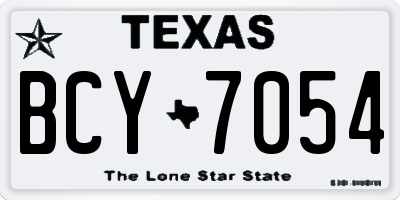 TX license plate BCY7054