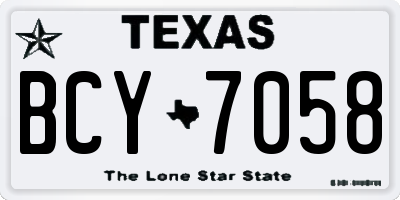 TX license plate BCY7058