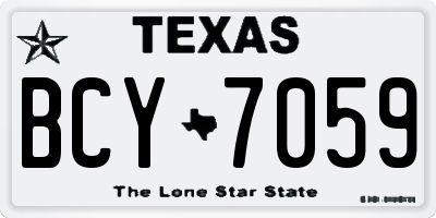 TX license plate BCY7059