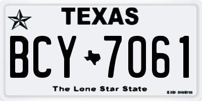 TX license plate BCY7061