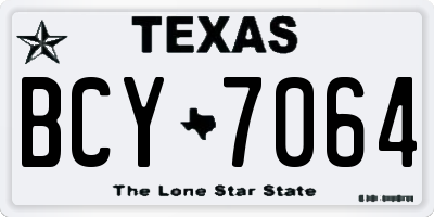 TX license plate BCY7064