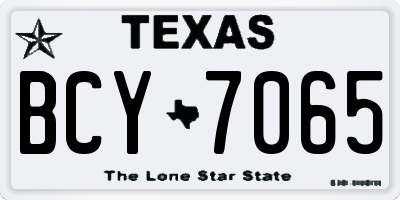 TX license plate BCY7065