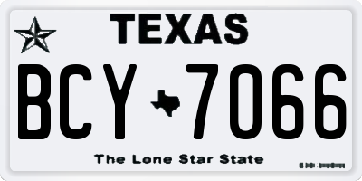 TX license plate BCY7066