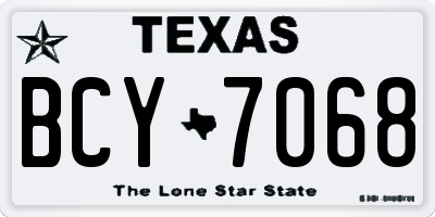 TX license plate BCY7068