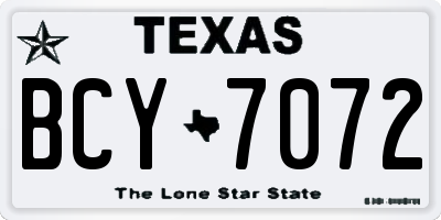 TX license plate BCY7072