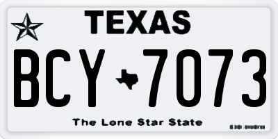TX license plate BCY7073