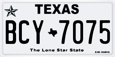 TX license plate BCY7075