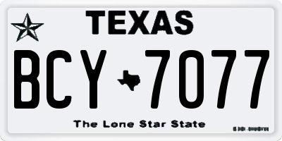TX license plate BCY7077