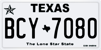 TX license plate BCY7080