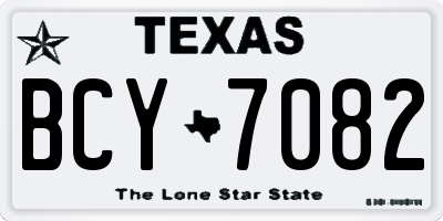 TX license plate BCY7082