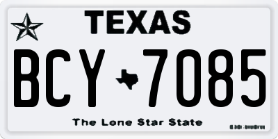 TX license plate BCY7085