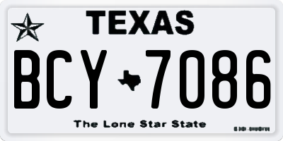 TX license plate BCY7086