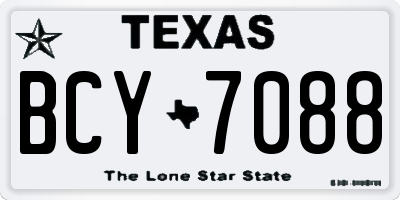 TX license plate BCY7088