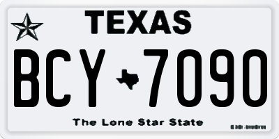 TX license plate BCY7090