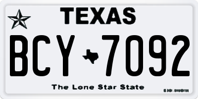 TX license plate BCY7092