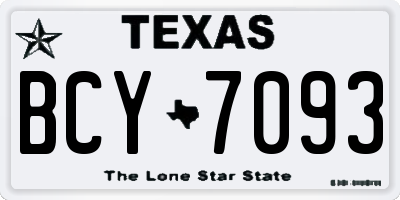 TX license plate BCY7093