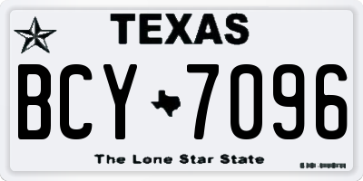 TX license plate BCY7096