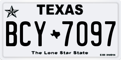 TX license plate BCY7097