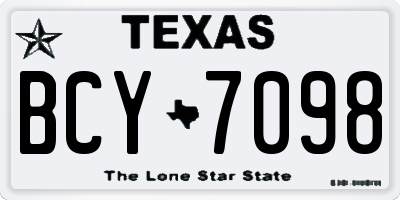 TX license plate BCY7098