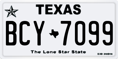 TX license plate BCY7099