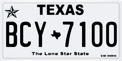 TX license plate BCY7100