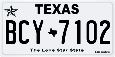 TX license plate BCY7102