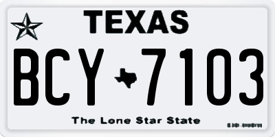 TX license plate BCY7103