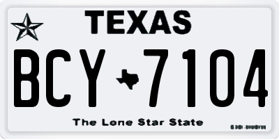 TX license plate BCY7104