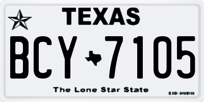 TX license plate BCY7105