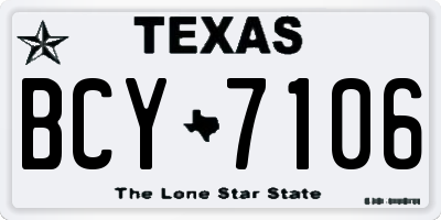 TX license plate BCY7106