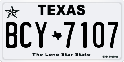TX license plate BCY7107