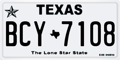 TX license plate BCY7108