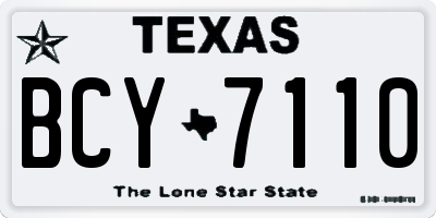 TX license plate BCY7110